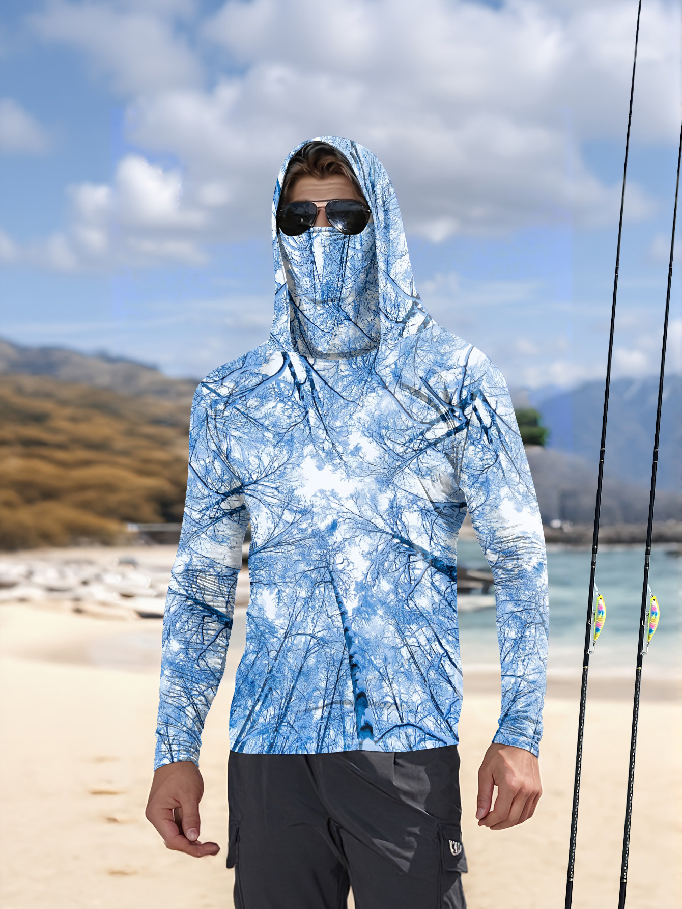 Hunting & Outdoor Supplies Vanderbijlpark Photos - Fishing hooded sweatshirt men's long-sleeved sun