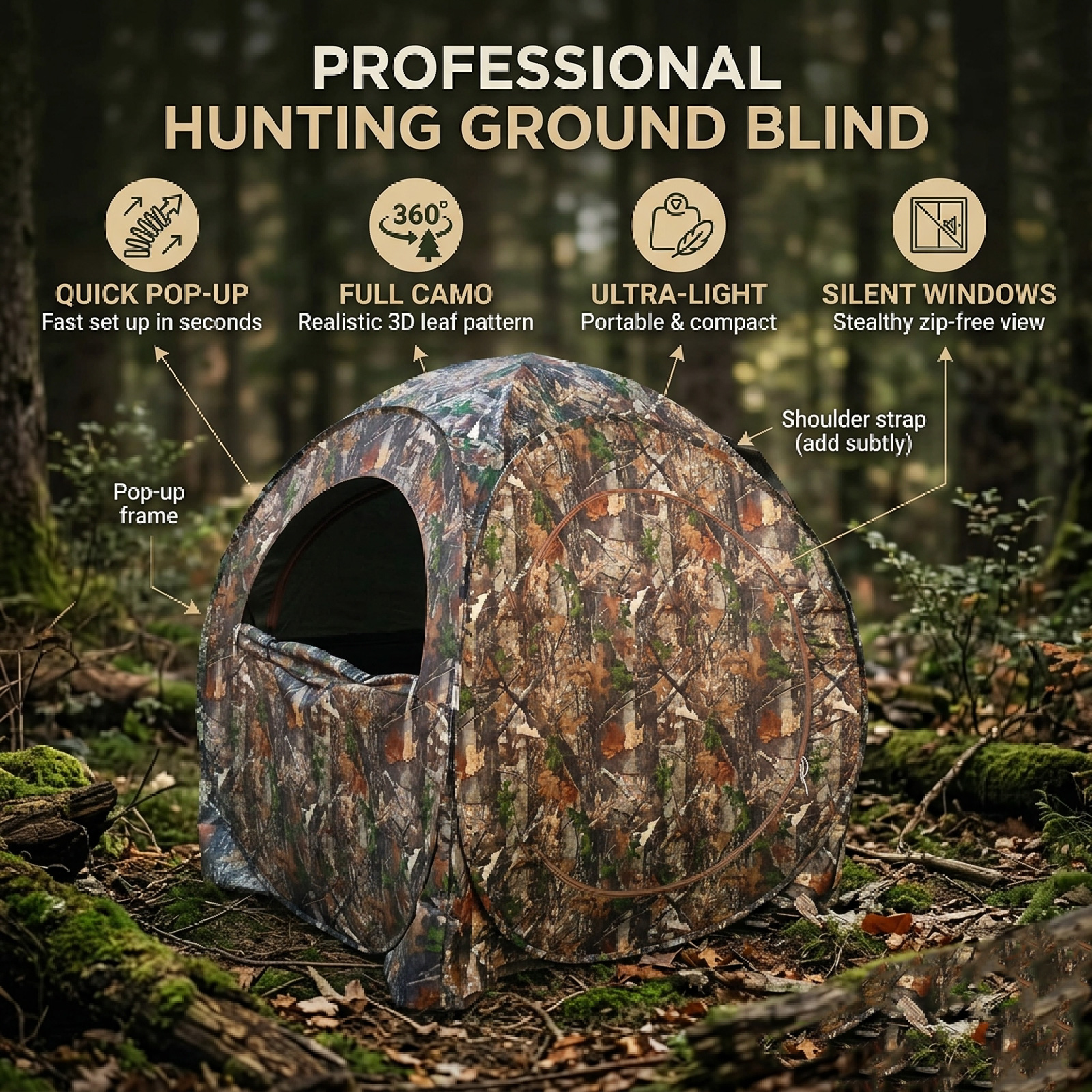 Camouflage Pop-Up Hunting Blin - Hunting & Outdoor Supplies Vanderbijlpark Photos recensione e prezzo