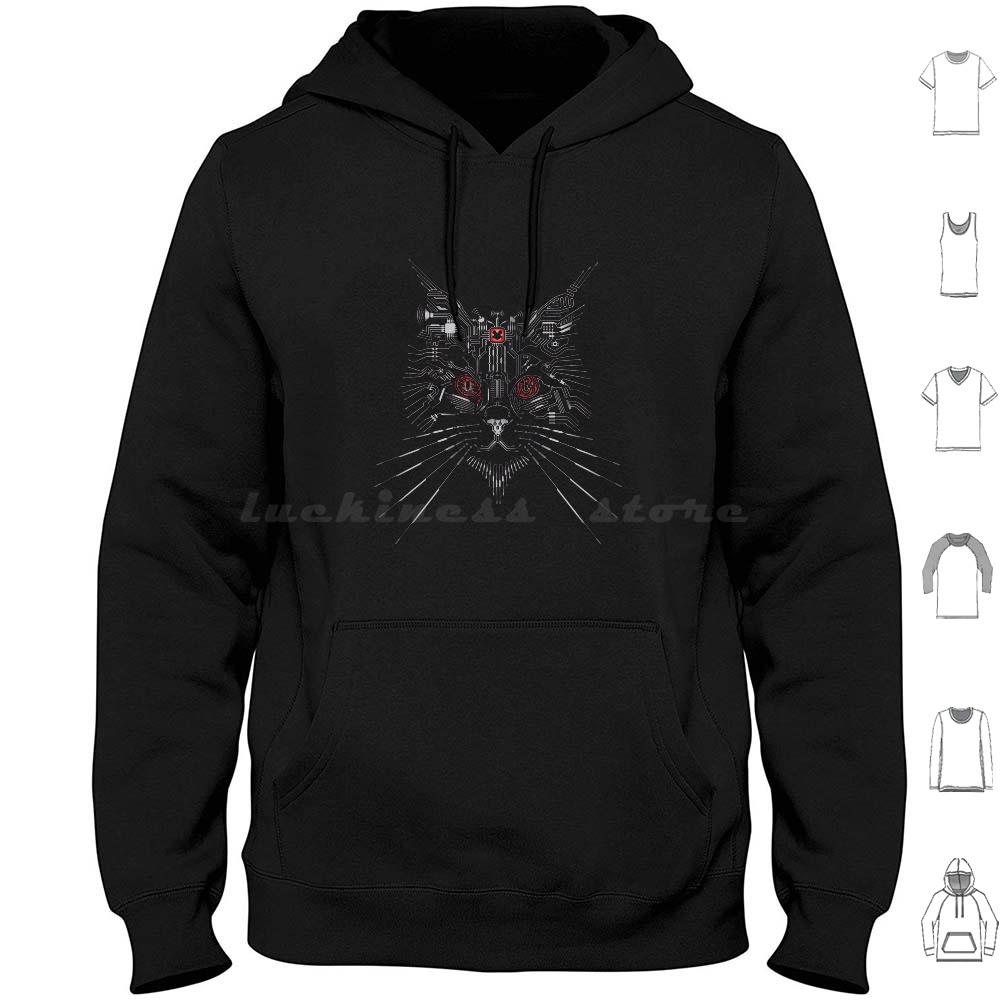 Cyber Hacker Cat Hoodies Long  - Wildman Hunting & Outdoor Photos recensione e prezzo