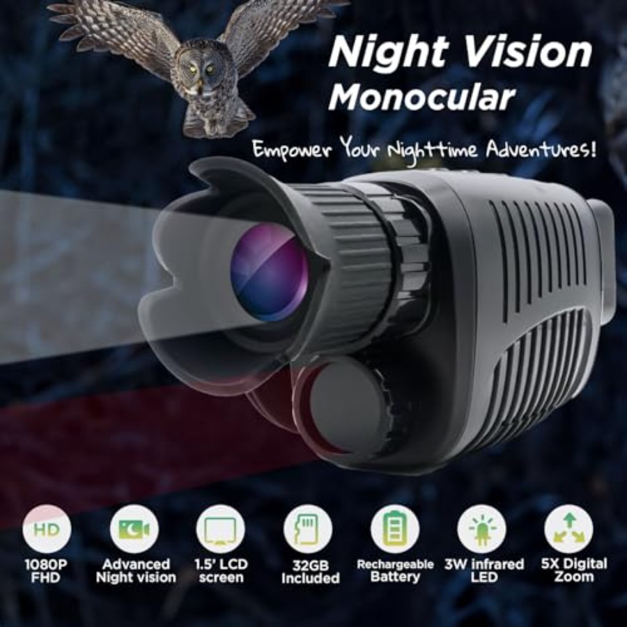 Night Vision Monocular, 1080p  - Monocular Night Vision recensione e prezzo