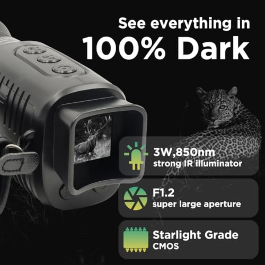 Night Vision Monocular, 1080p  - Monocular Night Vision recensione e prezzo
