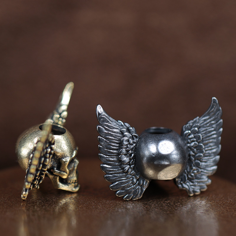 Winged Skull Brass Knife Beads - Paracord Survival Bracelet recensione e prezzo