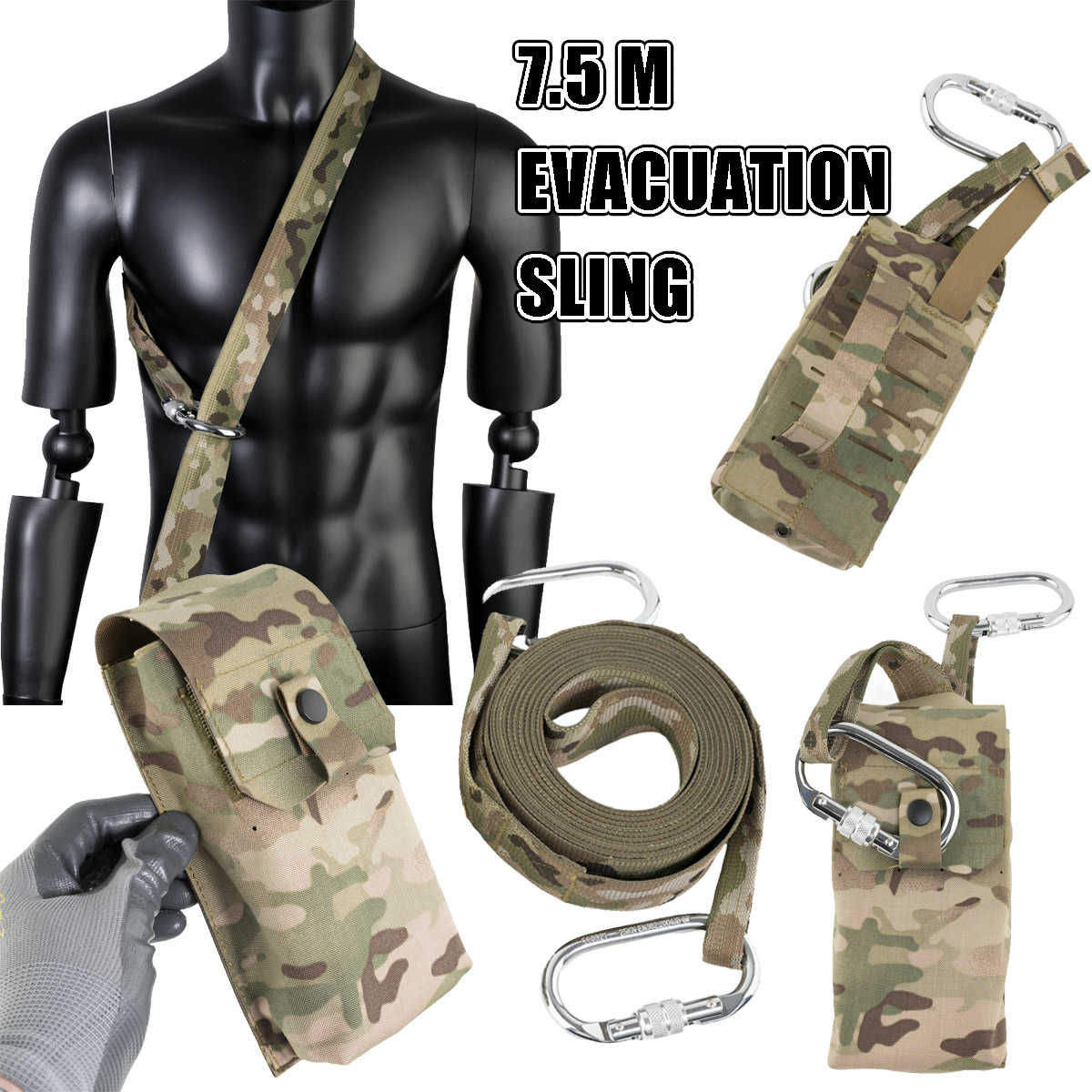 Tactical 7m Evacuation sling w - Outdoor Hunting Gear Storage recensione e prezzo