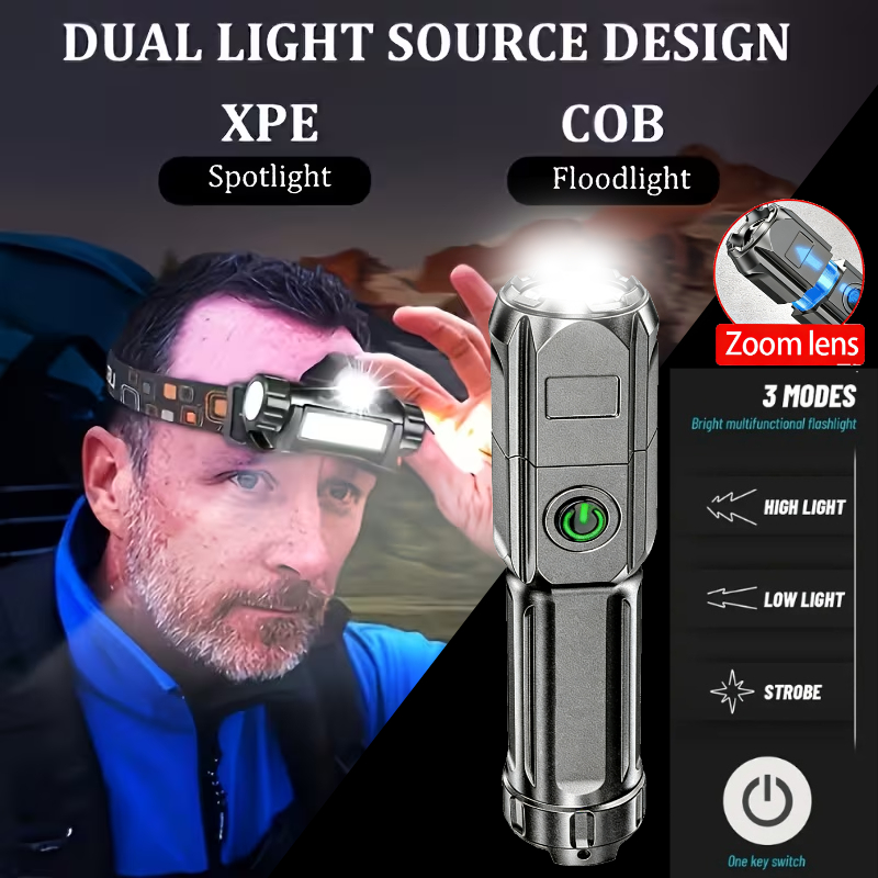 Super Bright Flashlight USB Re - Headlamp Tactical Bright recensione e prezzo