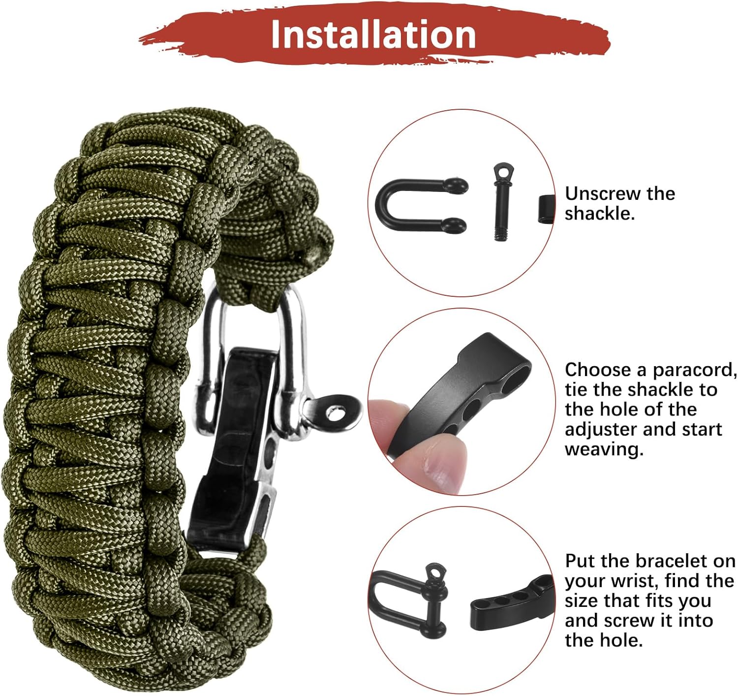4/10Pcs Paracord Bracelet Buck - Paracord Survival Bracelet recensione e prezzo