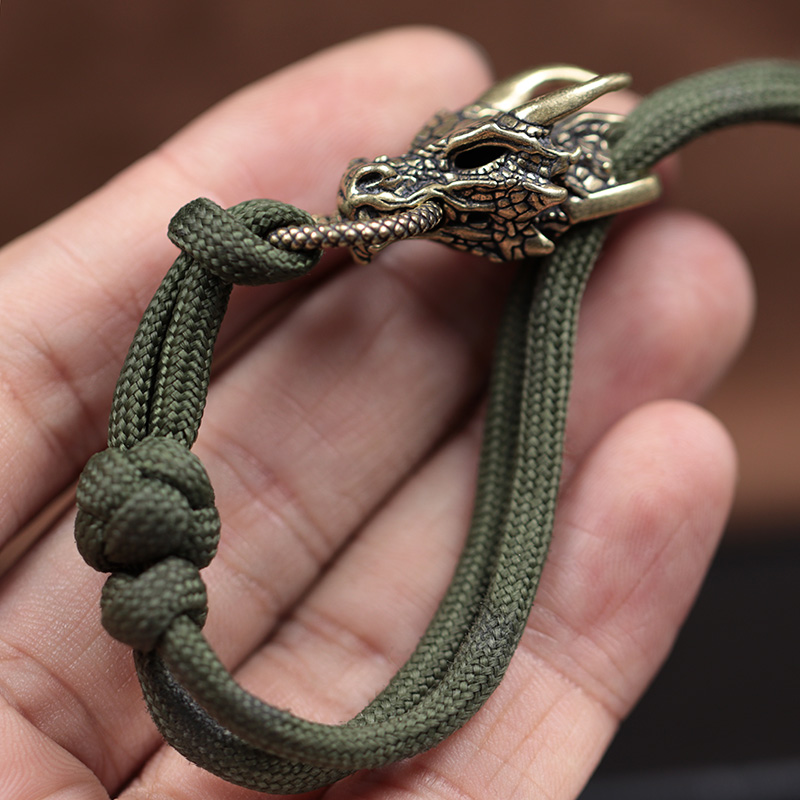 Dragon Head Brass Buckle EDC O - Paracord Survival Bracelet recensione e prezzo